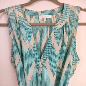 Turquoise and white polka dot Glam brand dress, medium.